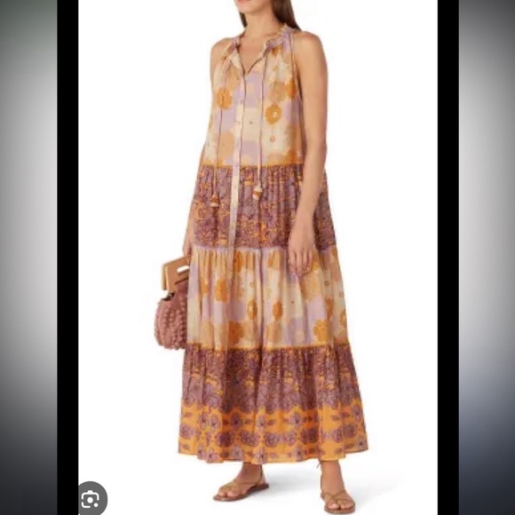 Vall Maxi by Carolina K - Isidora Purple Peonies Dress - Picture 1 of 4